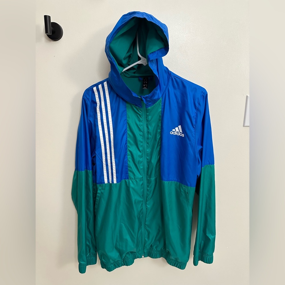 Adidas Men's Axis Windbreaker Jacket (Green/Blue) Size Small (NWOT)